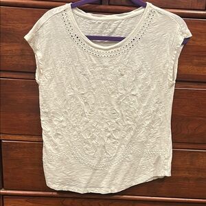 Lace Embroidered White Top